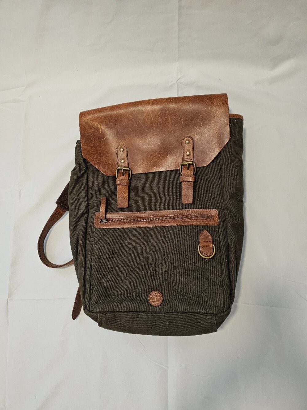 Vintage Timberland canvas and leather backpack